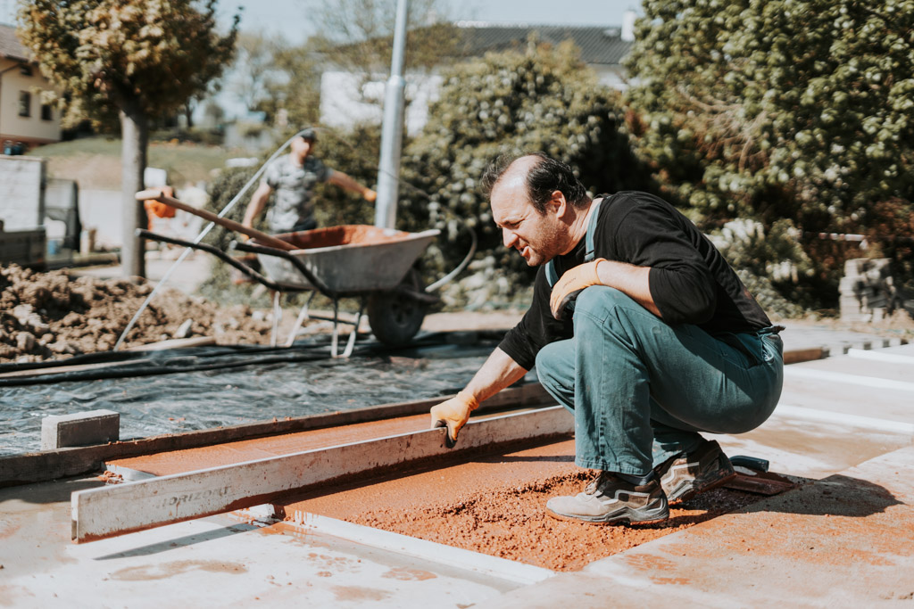 Pokládka teraco podlahy Roštění